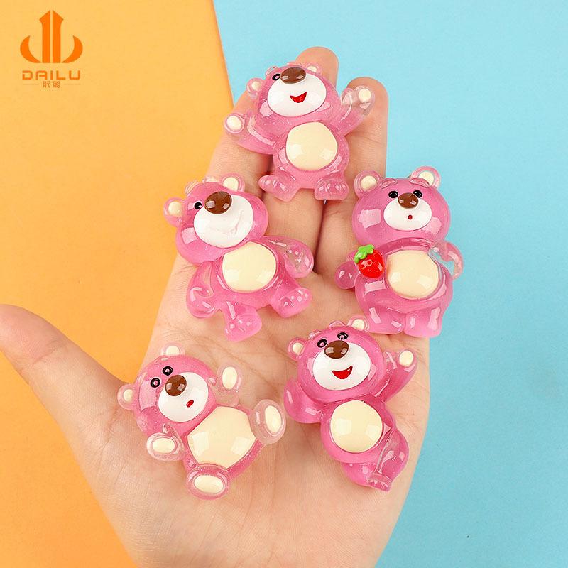 Charm LaBuBu 新款透明夜光小熊手工diy奶油胶发饰手机壳水杯洞洞鞋口树脂配件