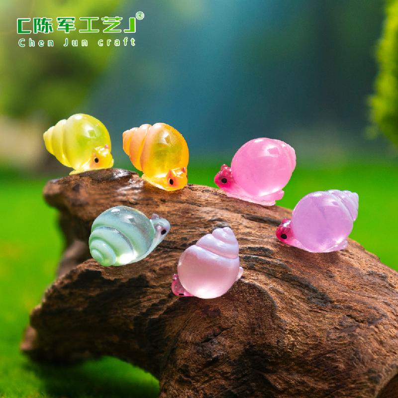 Phụ Kiện Tiểu Cảnh Tiểu cảnh ốc sên phát sáng DIY, phụ kiện tiểu cảnh mini resin treo bàn cute đáng yêu (ZC-1346)