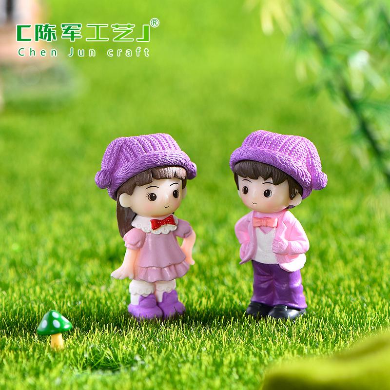 Phụ Kiện Tiểu Cảnh Tiểu cảnh đôi tình nhân mũ chú hề mini trang trí xe DIY (ZC-1065)