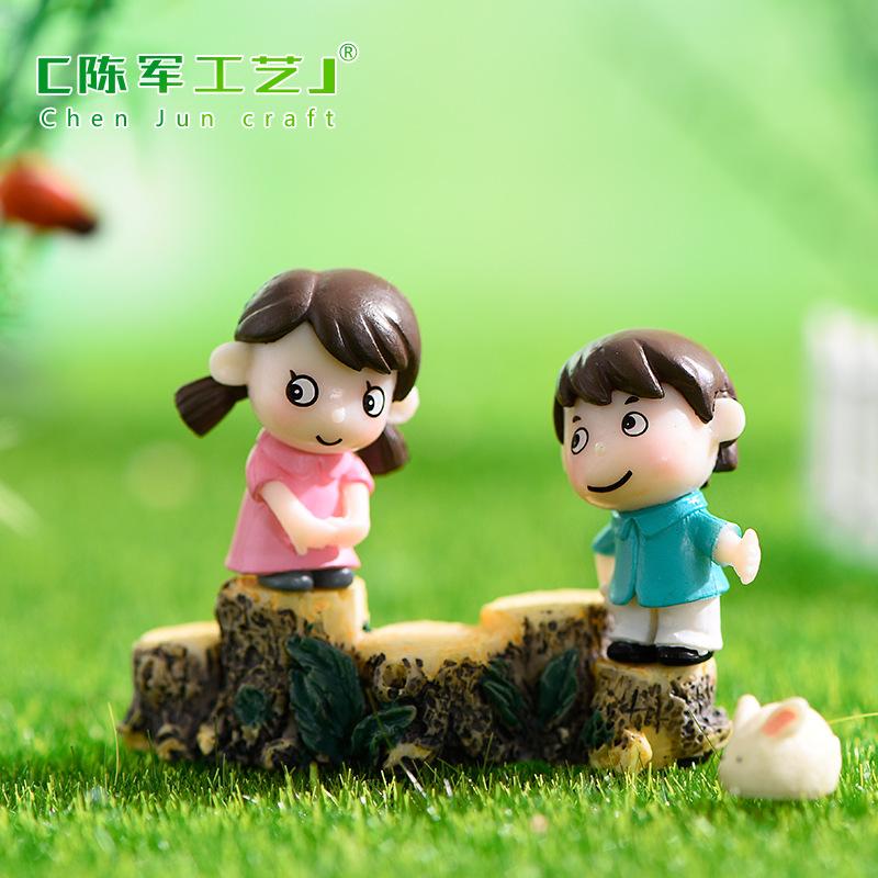 Phụ Kiện Tiểu Cảnh Tiểu cảnh cặp đôi xấu hổ mini trang trí DIY sáng tạo (ZC-951)