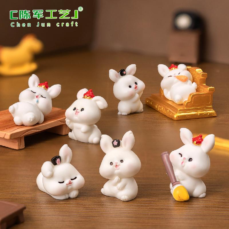 Phụ Kiện Tiểu Cảnh Tiểu cảnh thỏ Tết đáng yêu, búp bê DIY, phụ kiện xe hơi bàn tiểu cảnh mini (ZC-507)