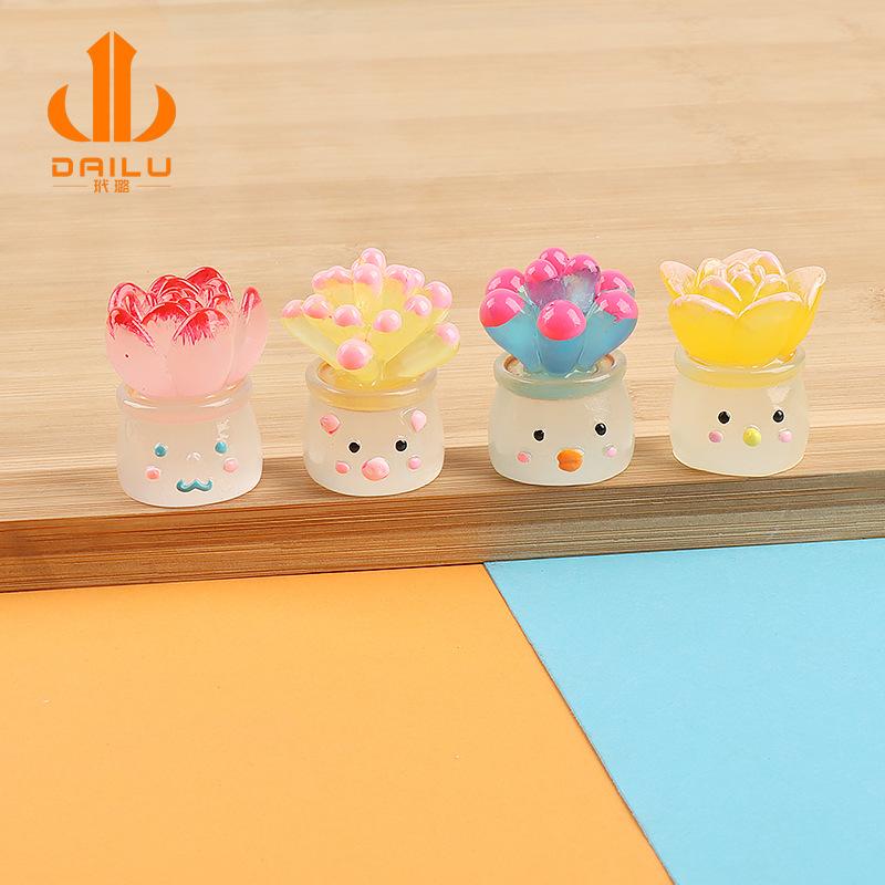 Charm LaBuBu Charm cây sen đá phát sáng DIY trang trí vỏ điện thoại (FF-515)