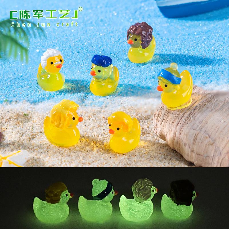 Phụ Kiện Tiểu Cảnh Tiểu cảnh vịt vàng phát sáng đa dạng DIY, phụ kiện resin tiểu cảnh mini mới (ZC-817)