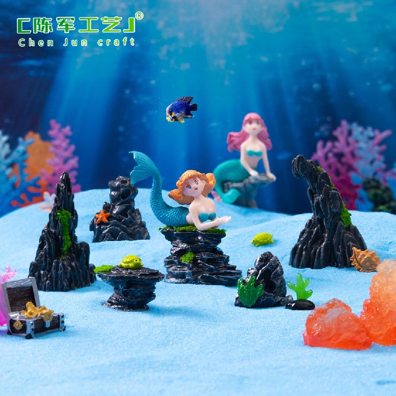 Phụ Kiện Tiểu Cảnh Tiểu cảnh san hô & đáy biển DIY, phụ kiện tiểu cảnh mini micro bottle garden resin cute (ZC-1430)