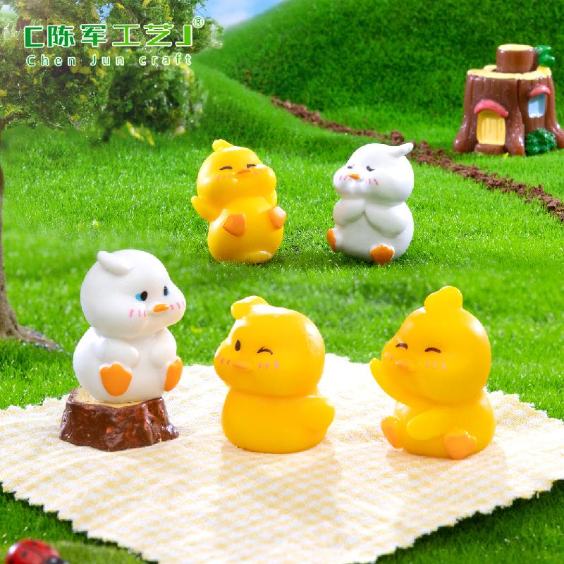 Phụ Kiện Tiểu Cảnh Tiểu cảnh vịt nhỏ dễ thương mini trang trí chậu cây DIY (ZC-1264)