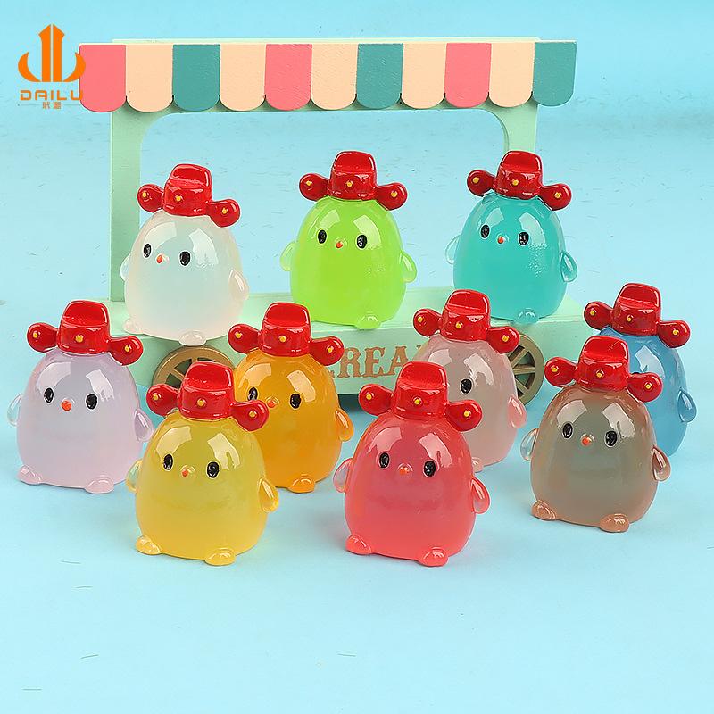 Charm LaBuBu 可爱财神鸡立体夜光树脂配件 diy饰品微景观桌面装饰钥匙扣配件