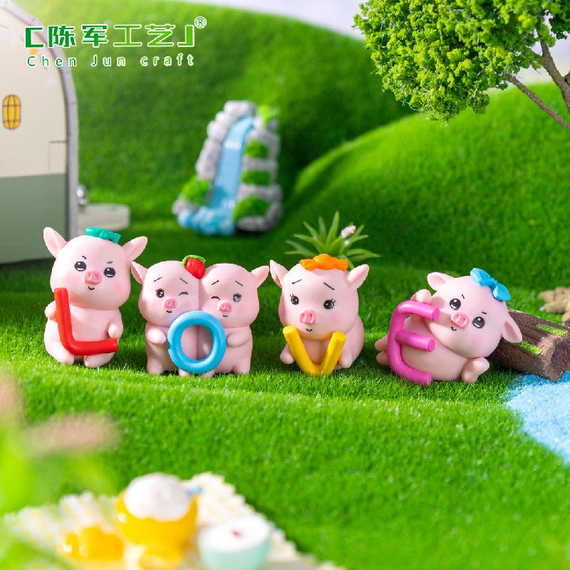 Phụ Kiện Tiểu Cảnh Tiểu cảnh chữ LOVE heo DIY, phụ kiện tiểu cảnh mini xe bàn cute, đáng yêu, dễ thương (ZC-896)