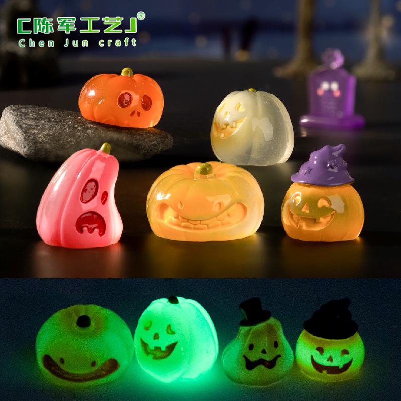 Phụ Kiện Tiểu Cảnh Tiểu cảnh bí ngô phát sáng Halloween, trang trí DIY (ZC-67)