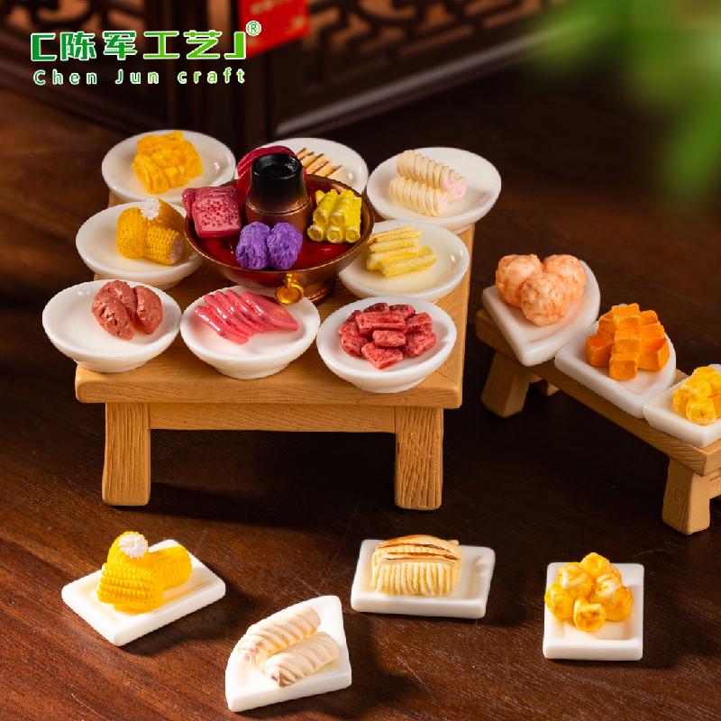 Phụ Kiện Tiểu Cảnh Tiểu cảnh lẩu giả, đồ ăn DIY, phụ kiện bàn tiểu cảnh mini, cream gel, nam châm trang trí (ZC-472)