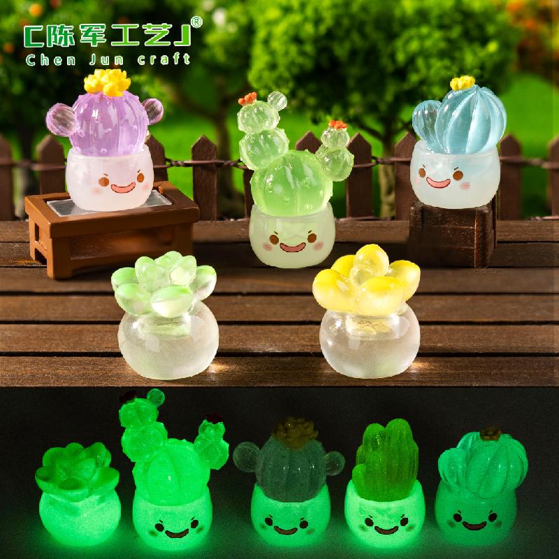Phụ Kiện Tiểu Cảnh Tiểu cảnh xương rồng mini phát sáng DIY, phụ kiện tiểu cảnh mini bàn treo cute (ZC-1145)