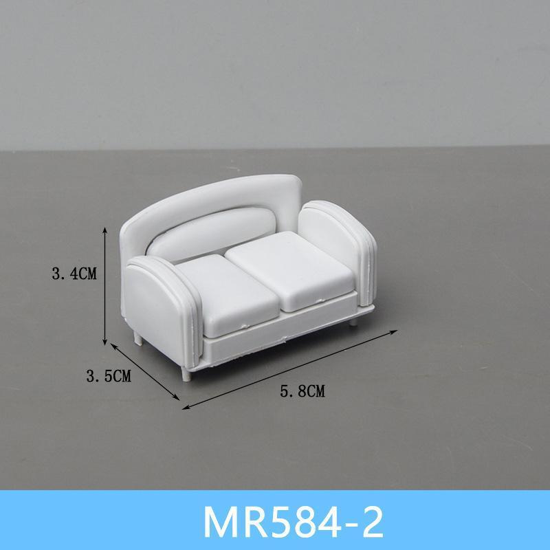 Mô hình đồ nội thất trang trí abs sofa giường trắng 1/25 (JY-75)