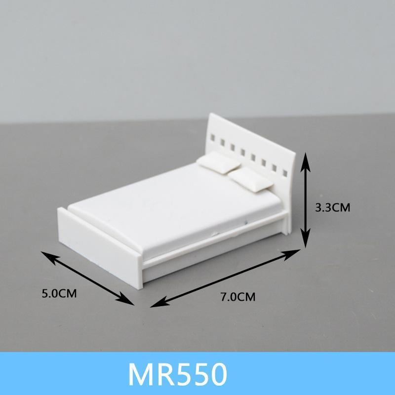 Mô hình mini nội thất giường ABS ghế sofa nhựa giường đơn 1/30  (JY-186)