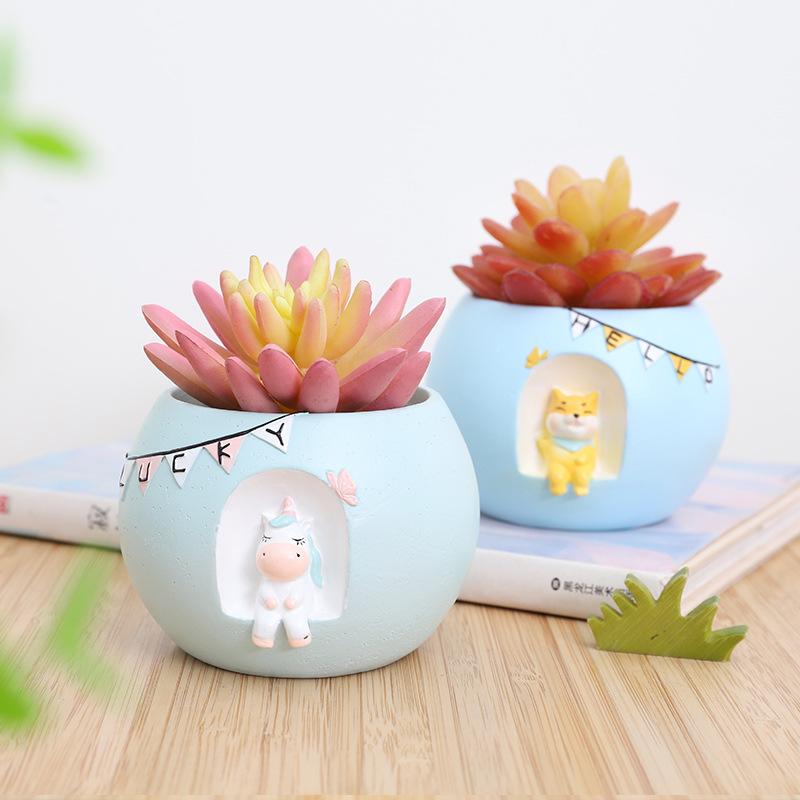 Chậu Cây Resin Chậu cây mọng nước resin chủ đề ngắm sao, tiểu cảnh mini, trang trí bàn và sân vườn (RG-265)