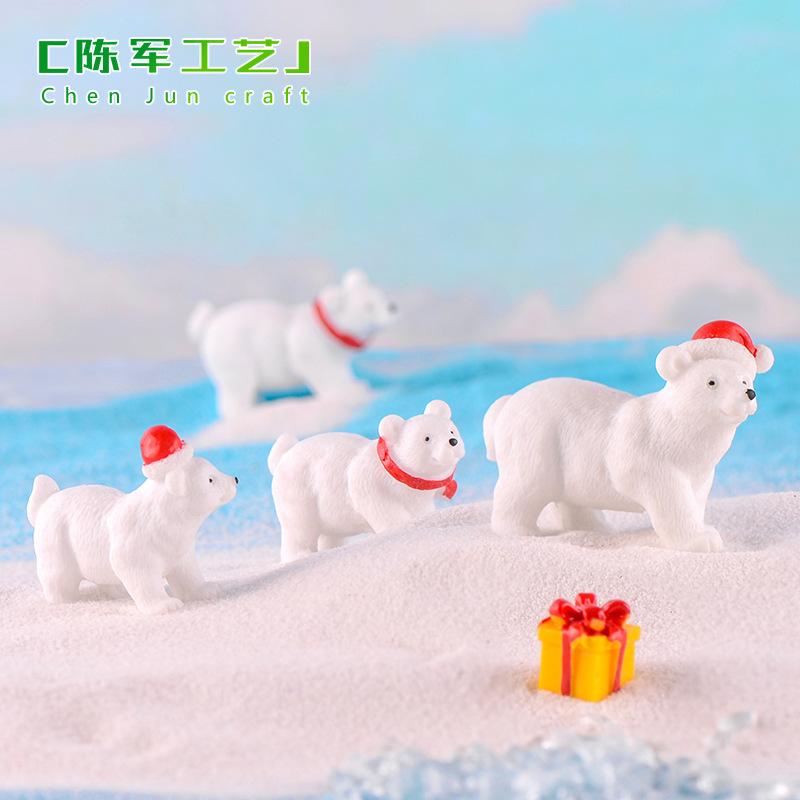 Gấu Bắc Cực móc khóa trang trí tiểu cảnh Noel đáng yêu (ZC-632)