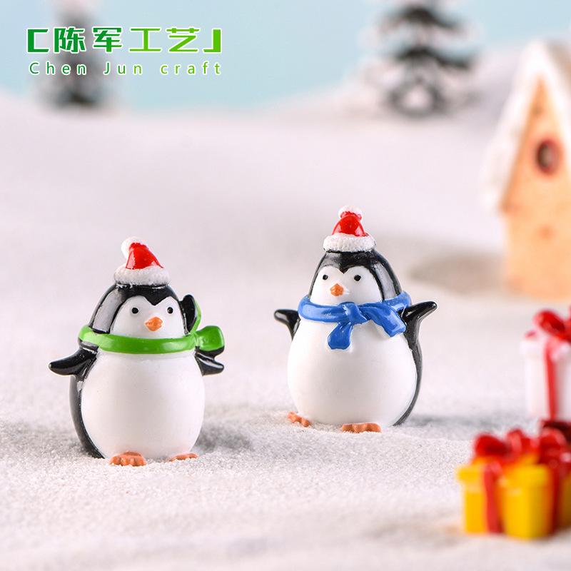 Tiểu cảnh chim cánh cụt Noel, phụ kiện trang trí dễ thương mini (ZC-560)