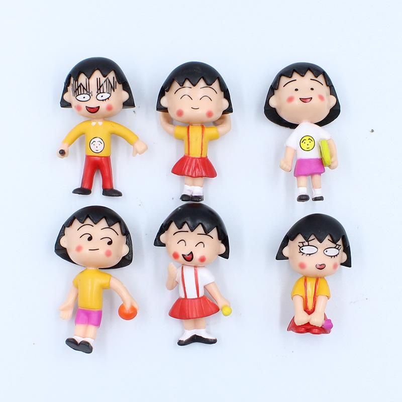 6 bức tranh tượng của Cherry Little Maruko đồ chơi tranh cảnh gỗ treo. ZZ-57