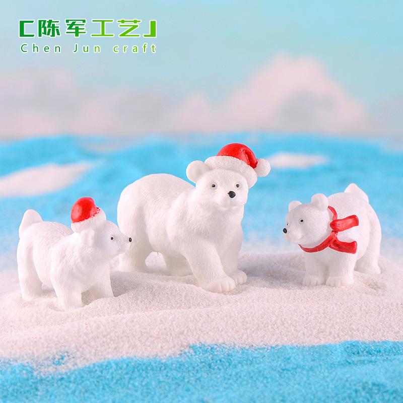 Gấu Bắc Cực móc khóa trang trí tiểu cảnh Noel đáng yêu (ZC-632)