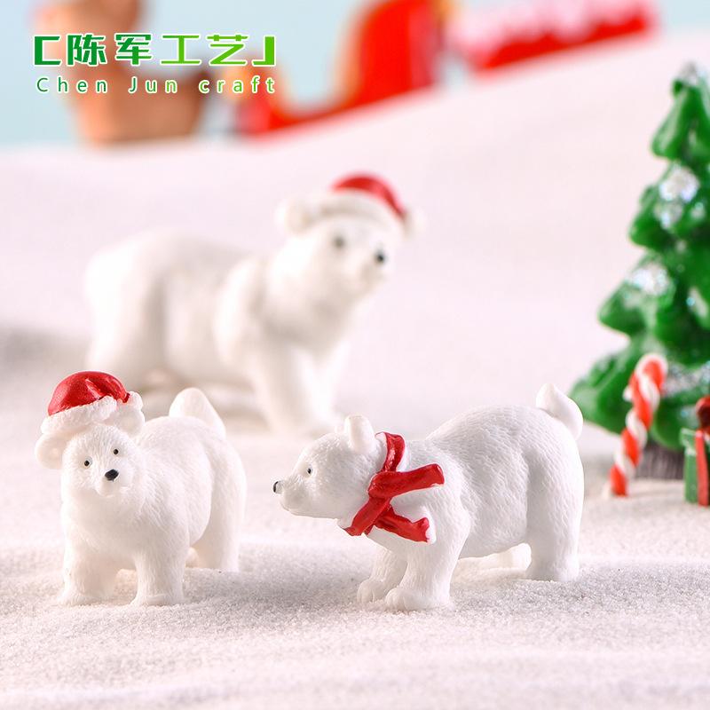 Gấu Bắc Cực móc khóa trang trí tiểu cảnh Noel đáng yêu (ZC-632)