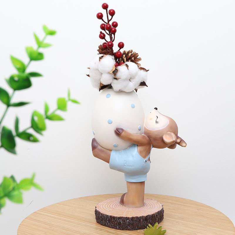 Chậu Cây Resin Chậu cây mọng nước hình chú tiểu resin, chậu mini phong cách thiền, trang trí ban công và sân vườn (RG-183)