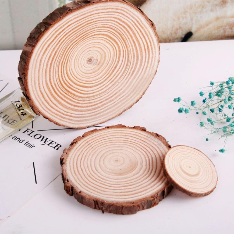 Một giao hàng nhanh chóng của thông DIY vật liệu chụp ảnh đồ trang trí miếng gỗ tròn đánh bóng vòng hàng năm miếng gỗ thông trang trí (GL-13)