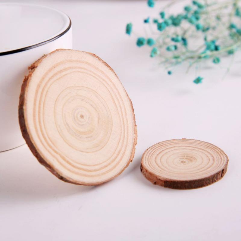 Một giao hàng nhanh chóng của thông DIY vật liệu chụp ảnh đồ trang trí miếng gỗ tròn đánh bóng vòng hàng năm miếng gỗ thông trang trí (GL-13)