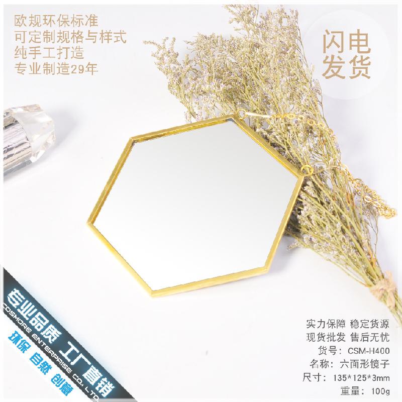 Chậu Đa Giác DG-69 Mặt gương vuông sáu cạnh bạc đồng, thiết kế kiểu hình học Bắc Âu