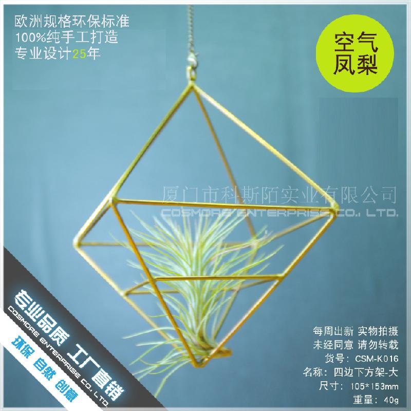 Chậu Đa Giác DG-201 Khay kính hình học đẹp có 4 cạnh dưới để gắn hoa phấn không khí