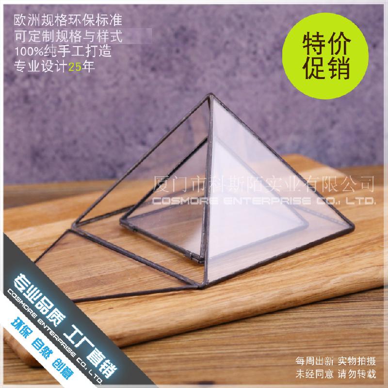 Chậu Đa Giác DG-244 Hoa thụ động với thủy tinh lớn, hình tháp nhỏ, cây thực vật đa nhân