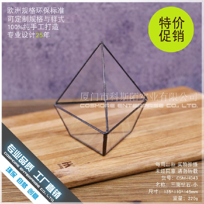 Chậu Đa Giác DG-243 Ba mặt đá kim cương - nhỏ Cây cảnh đa thực vật Tảo mầm cảnh quan nhỏ không đều lớn kính thời đời vỏ hoa nhỏ sỉ