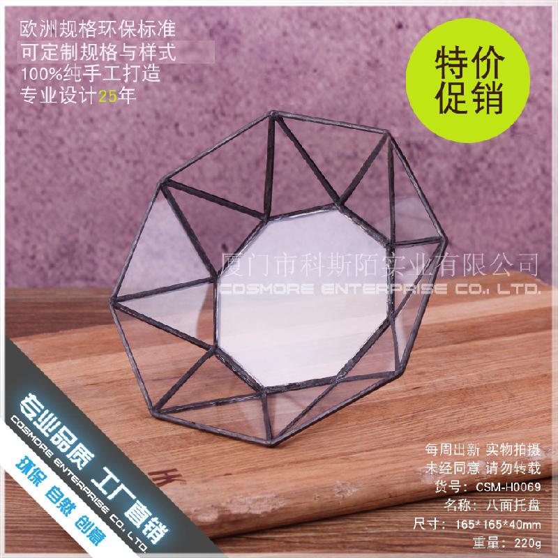 Chậu Đa Giác DG-125 Bảng gỗ đồng cổ kết hợp với thủy tinh bát bánh tráng miệng