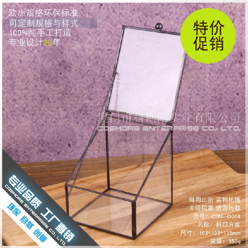 Chậu Đa Giác DG-208 Hộp giữ bộ trang sức nhẫn đồng hồ có cửa ngang, chống bụi, hộp kính, hộp chứa dây chuyền, hộp chứa bột thạch anh, hoa thực vật bền vững