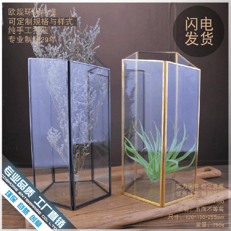 Chậu Đa Giác DG-150 Bộ trang trí bằng kính với phong cách Đông Âu hiện đại gọn nhẹ cho phòng khách, quán cà phê và trang trí nhỏ