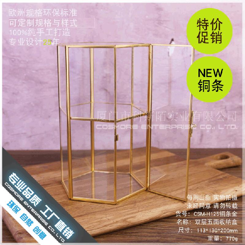 Chậu Đa Giác DG-158 Hộp gỗ gắn kín đôi tầng, năm mặt để lưu trữ kính hoa