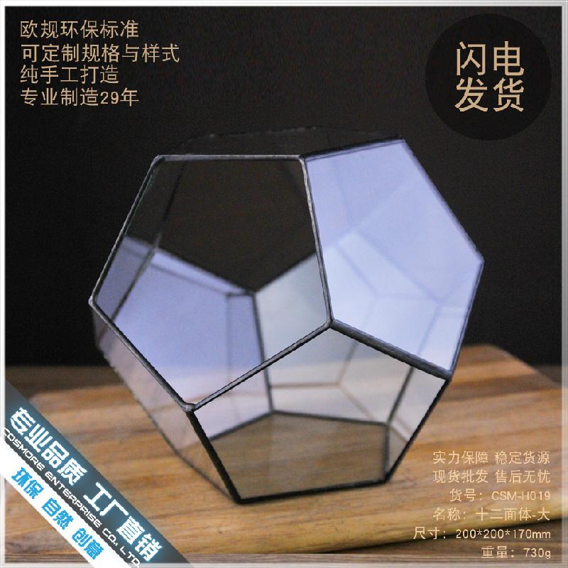 Chậu Đa Giác DG-29 Nhà máy trực tiếp bán bậc nhất mẫu 12 mặt kính lớn, phòng hoa kính xanh, sáng tạo, thực vật mọc, cảnh quan nhỏ, đa thực vật