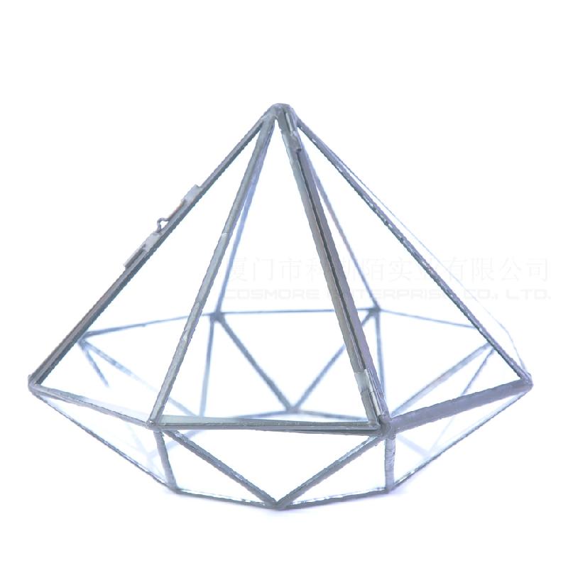 Chậu Đa Giác DG-228 Bảng đá kim cương có ba cửa kính, hoa thịnh vượng, thảo mạch, ly nhỏ cảnh quan, bình trong suốt, ý tưởng đa rễ cảnh