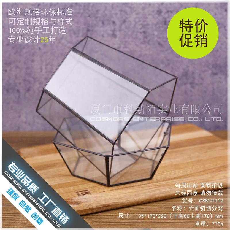 Chậu Đa Giác DG-259 Cắt bốn mặt có thể tách kính hoa nhà, thông minh, hoa thịnh vượng, thục vật hữu cơ, hộp thực vật hữu cơ