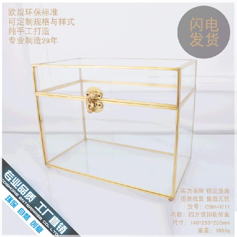 Chậu Đa Giác DG-129 Hộp trang sức kính hoa biểu cường Đức với nắp bảo vệ bụi