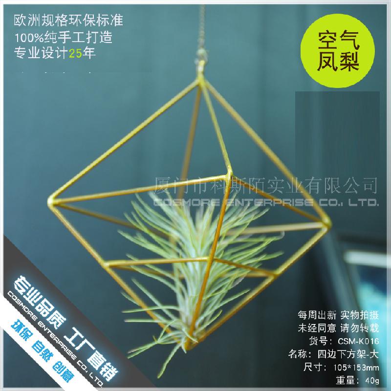 Chậu Đa Giác DG-201 Khay kính hình học đẹp có 4 cạnh dưới để gắn hoa phấn không khí