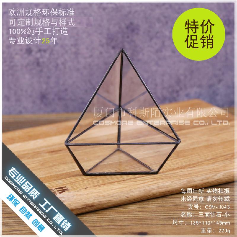 Chậu Đa Giác DG-243 Ba mặt đá kim cương - nhỏ Cây cảnh đa thực vật Tảo mầm cảnh quan nhỏ không đều lớn kính thời đời vỏ hoa nhỏ sỉ