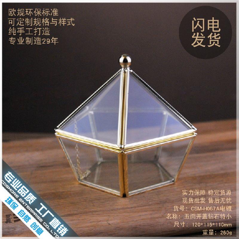 Chậu Đa Giác DG-147 Hộp trang sức kính điện hóa, ngọc bích hủy bỏ, hộp yêu cầu cưới, nhẫn cưới và hộp hoa bền vĩnh viễn