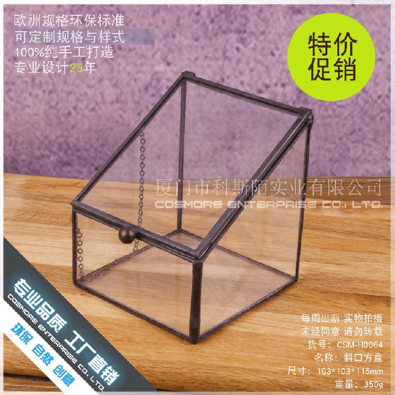 Chậu Đa Giác DG-208 Hộp giữ bộ trang sức nhẫn đồng hồ có cửa ngang, chống bụi, hộp kính, hộp chứa dây chuyền, hộp chứa bột thạch anh, hoa thực vật bền vững