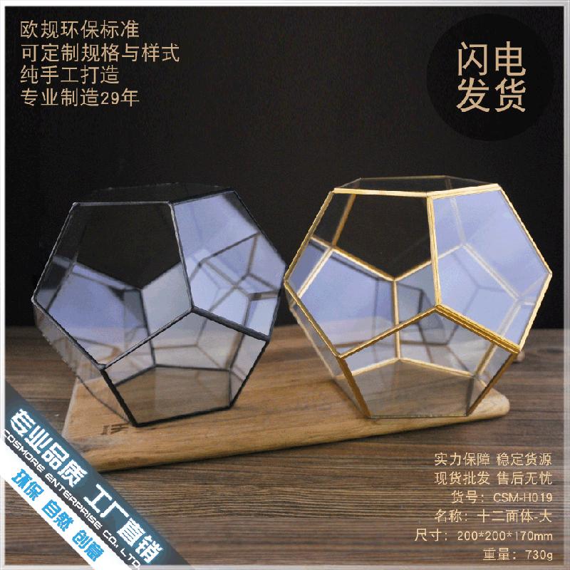 Chậu Đa Giác DG-29 Nhà máy trực tiếp bán bậc nhất mẫu 12 mặt kính lớn, phòng hoa kính xanh, sáng tạo, thực vật mọc, cảnh quan nhỏ, đa thực vật