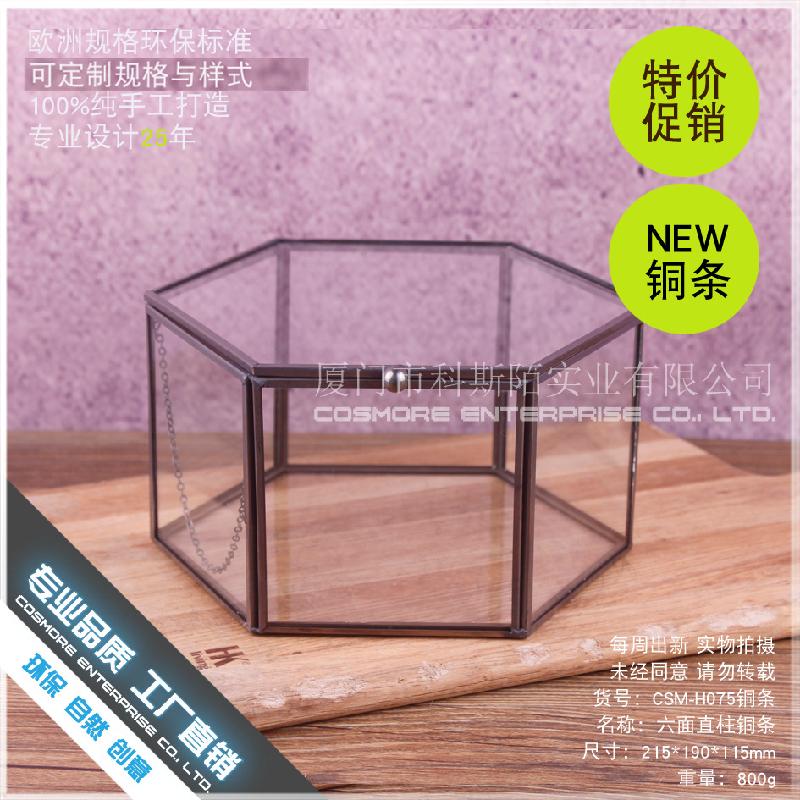 Chậu Đa Giác DG-220 Hộp hoa cối xay của đồng thanh, cửa sổ kính trục thẳng sáu mặt