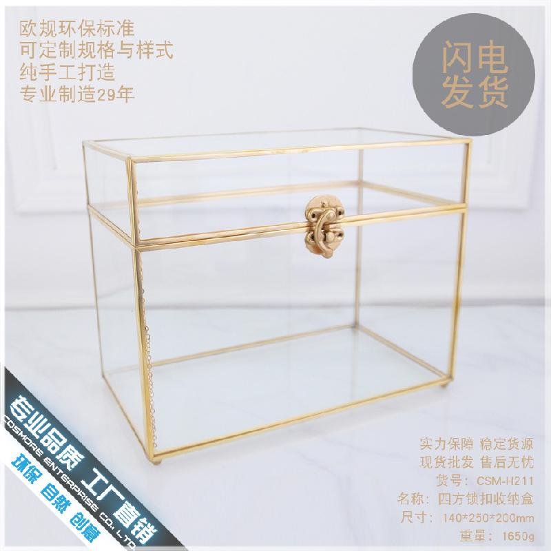 Chậu Đa Giác DG-129 Hộp trang sức kính hoa biểu cường Đức với nắp bảo vệ bụi