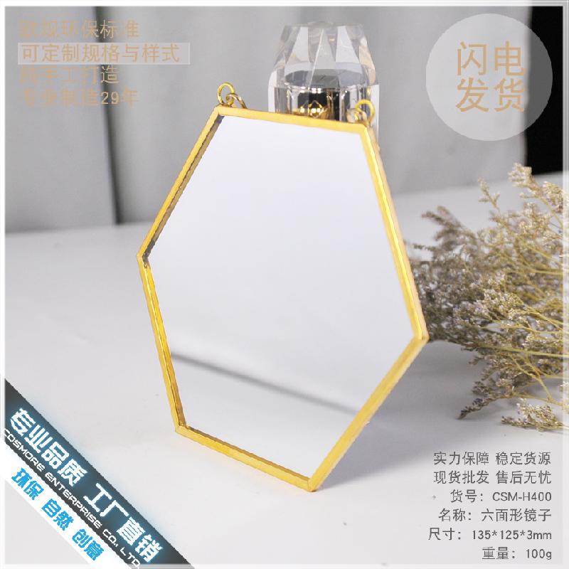 Chậu Đa Giác DG-69 Mặt gương vuông sáu cạnh bạc đồng, thiết kế kiểu hình học Bắc Âu