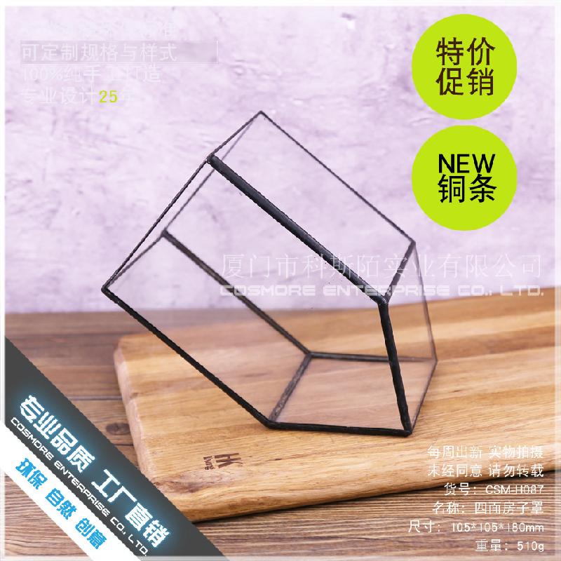 Chậu Đa Giác DG-179 Nhà cửa bọc đèn, kính hoa, cây hoa bền vững, thảm mầm non, khung cảnh nhỏ, chai trong suốt, sáng tạo, đất cấp nhiều thịt