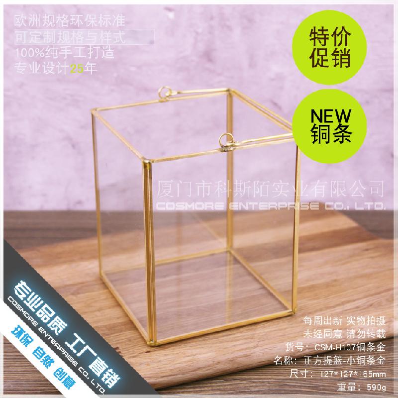 Chậu Đa Giác DG-170 Hộp trang trí phòng ngủ nhỏ Bắc Âu hình hộp chữ nhật kính cường lực