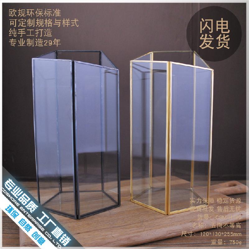 Chậu Đa Giác DG-150 Bộ trang trí bằng kính với phong cách Đông Âu hiện đại gọn nhẹ cho phòng khách, quán cà phê và trang trí nhỏ