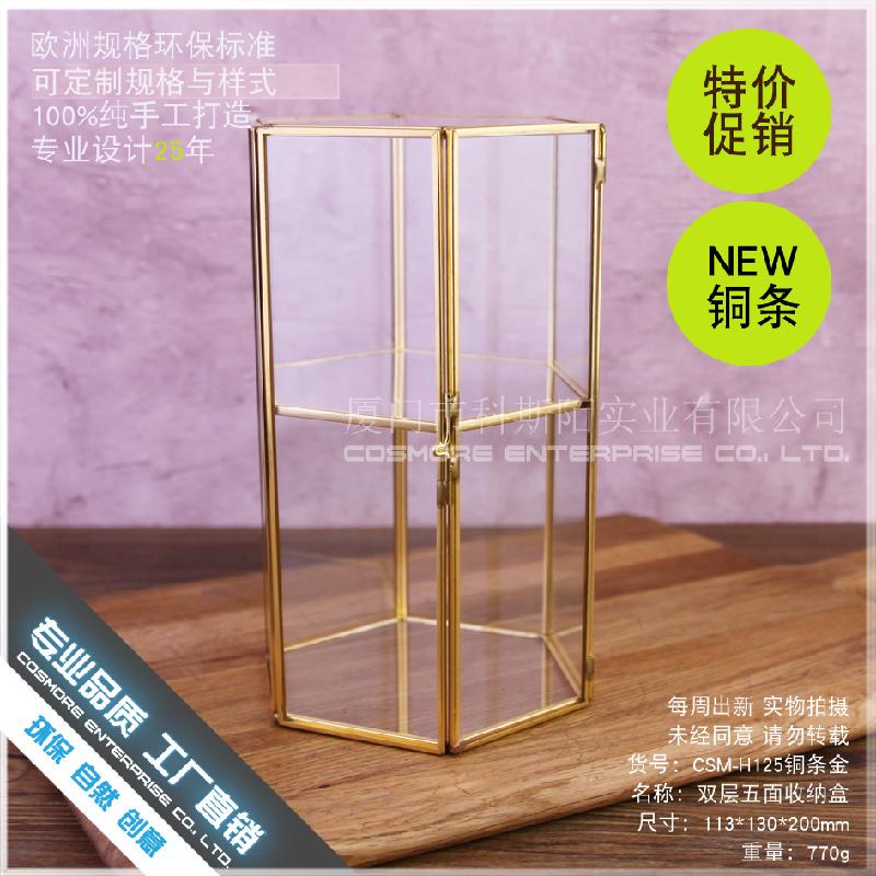 Chậu Đa Giác DG-158 Hộp gỗ gắn kín đôi tầng, năm mặt để lưu trữ kính hoa