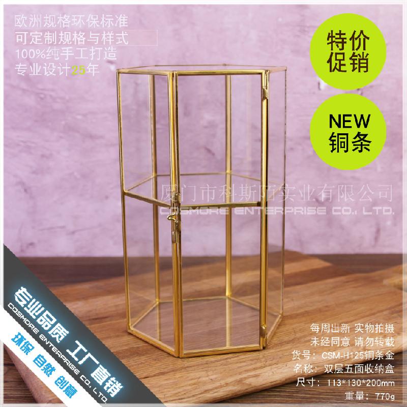 Chậu Đa Giác DG-158 Hộp gỗ gắn kín đôi tầng, năm mặt để lưu trữ kính hoa